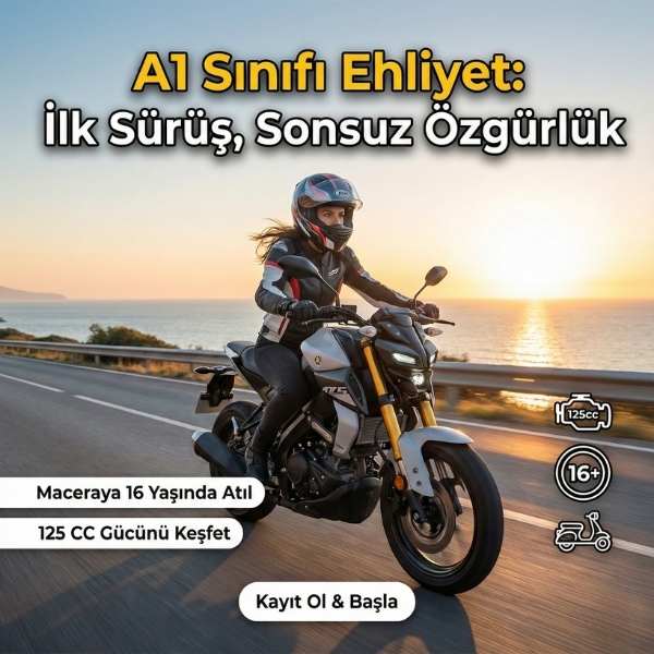 A1 Sınıfı Ehliyet (125 cc ye kadar motosiklet) görseli