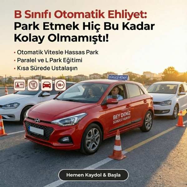 B Otomatik Ehliyet (Otomatik Vites Otomobil) görseli